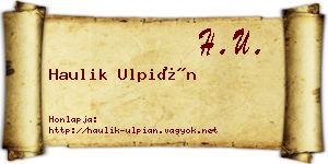 Haulik Ulpián névjegykártya